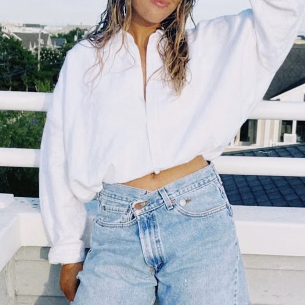 Cropped Poplin Button Down